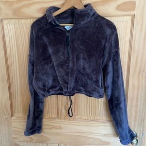 Urban Outfitters Fleece Pullover w/Zipper & Cinch Waist